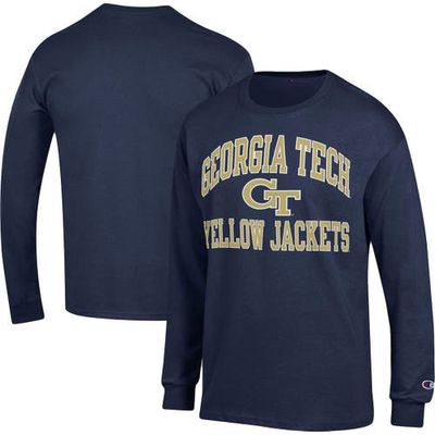 Men's Champion Navy Georgia Tech Yellow Jackets High Motor Long Sleeve T-Shirt