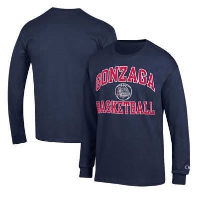 Men's Champion Navy Gonzaga Bulldogs Basketball Icon Long Sleeve T-Shirt