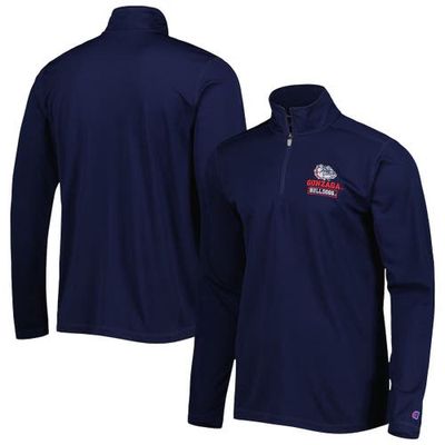 Men's Champion Navy Gonzaga Bulldogs Textured Quarter-Zip Jacket