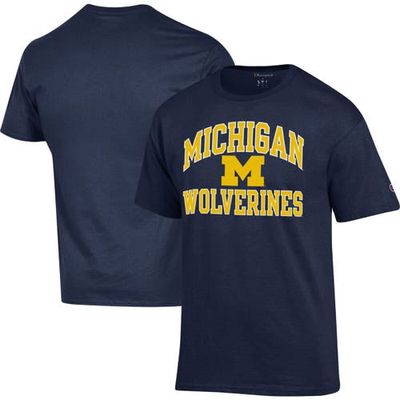 Men's Champion Navy Michigan Wolverines High Motor T-Shirt