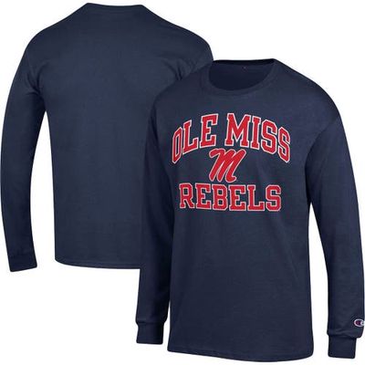 Men's Champion Navy Ole Miss Rebels High Motor Long Sleeve T-Shirt