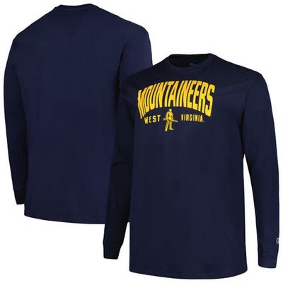 Men's Champion Navy West Virginia Mountaineers Big & Tall Arch Long Sleeve T-Shirt