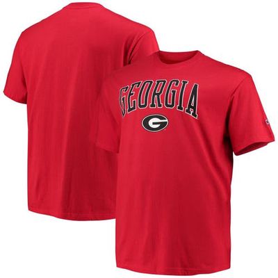 Men's Champion Red Georgia Bulldogs Big & Tall Arch Over Wordmark T-Shirt