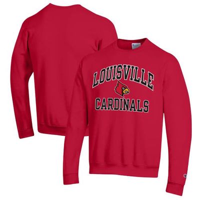 Men's Champion Red Louisville Cardinals High Motor Pullover Sweatshirt