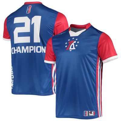 Men's Champion Royal/Red 76ers GC Authentic Jersey V-Neck T-Shirt