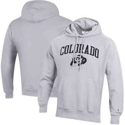 Men's Champion Silver Colorado Buffaloes Arch Over Logo Reverse Weave Pullover Hoodie