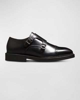 Men's Charles Double Monk Strap Leather Loafers