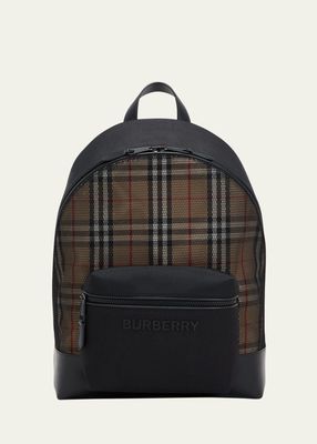 Men's Check and Mesh Backpack