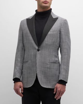Men's Check Cashmere-Wool Dinner Jacket