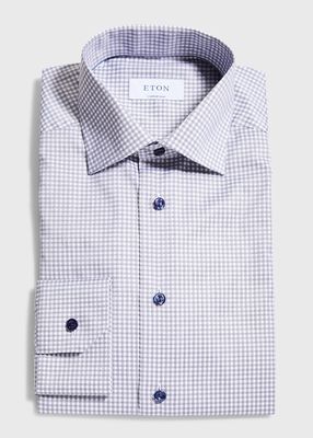 Men's Check Cotton-Stretch Dress Shirt