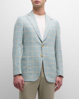 Men's Check Linen-Blend Sport Coat
