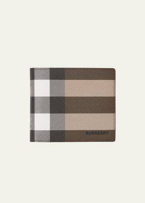 Men's Check Logo Bifold Wallet