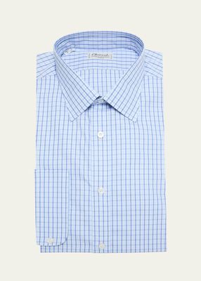Men's Check-Print Cotton Dress Shirt