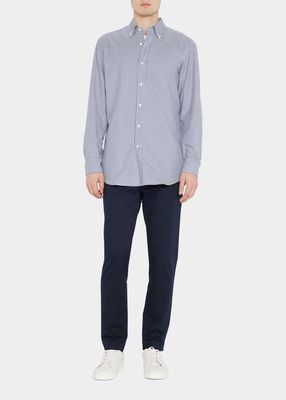 Men's Check-Print Flannel Sport Shirt