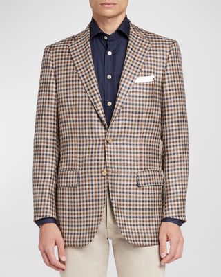 Men's Check Wool-Silk Sport Coat