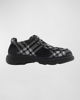 Men's Check Woven Creeper Shoes