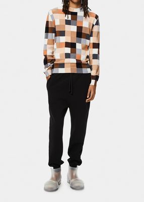 Men's Checkerboard Wool Sweater