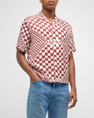 Men's Checkered Camp Shirt