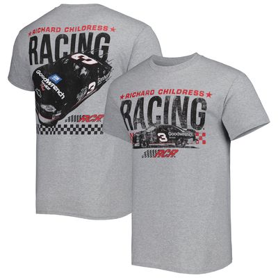 Men's Checkered Flag Heather Gray Richard Childress Racing Goodwrench Two-Sided Car T-Shirt