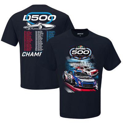 Men's Checkered Flag Navy 2023 Daytona 500 Two Spot T-Shirt