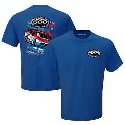Men's Checkered Flag Royal 2023 Daytona 500 Two Spot T-Shirt