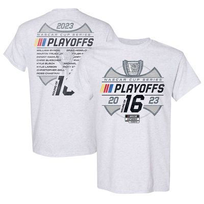 Men's Checkered Flag Sports Ash 2023 NASCAR Cup Series Playoff Roster T-Shirt