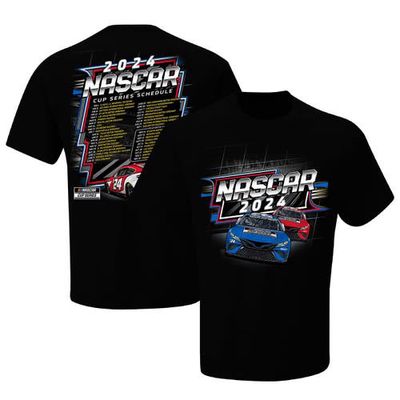 Men's Checkered Flag Sports Black NASCAR 2024 Schedule T-Shirt