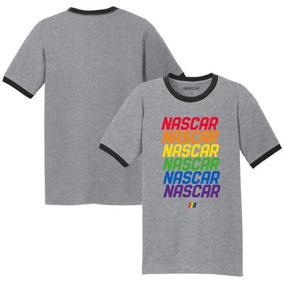 Men's Checkered Flag Sports Gray NASCAR Repeat Logo T-Shirt