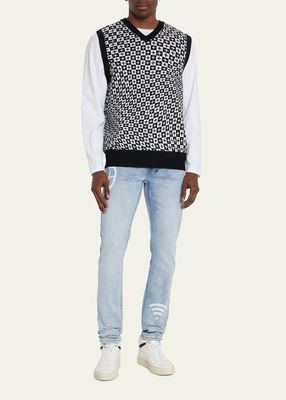 Men's Checkered Knit Sweater Vest