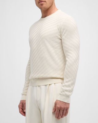 Men's Chevron Knit Crewneck Sweater