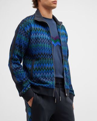 Men's Chevron Track Jacket with Taping