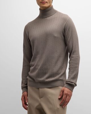 Men's Chevron Turtleneck Sweater