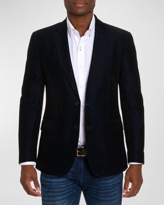 Men's Chianti Houndstooth Velvet Sport Coat