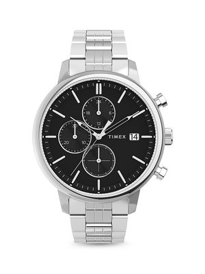 Men's Chicago Stainless Steel Black 45MM Watch - Black Silver - Black Silver