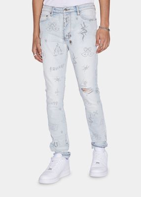 Men's Chitch Allover-Scribble Jeans