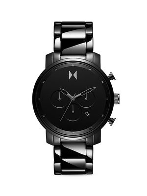 Men's Chrono Black Ceramic Watch - Black - Black