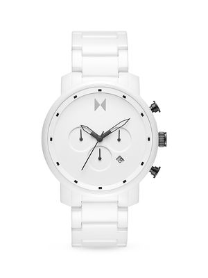 Men's Chrono Ceramic White Bracelet Watch - White - White