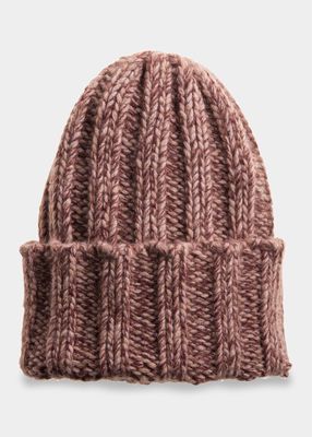 Men's Chunky Rib-Knit Cashmere Beanie Hat