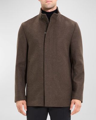 Men's Clarence Concealed-Zip Overcoat