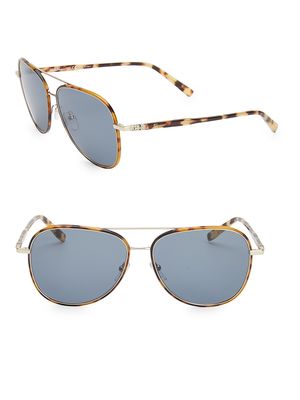 Men's Classic 60MM Aviator Sunglasses - Brown