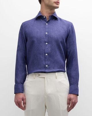 Men's Classic Fit Linen Sport Shirt