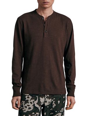 Men's Classic Flame Henley Shirt - Military Olive - Size XXL