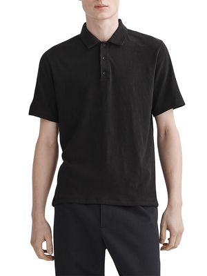 Men's Classic Flame Polo Shirt - Black - Size Medium