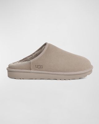 Men's Classic Slip-On Shearling-Lined Suede Slippers