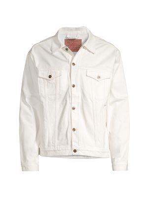 Men's Classic Wire Denim Jacket - White - Size Medium - White - Size Medium