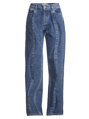 Men's Classic Wire-Seamed Unisex Jeans - Navy - Size 30 - Navy - Size 30