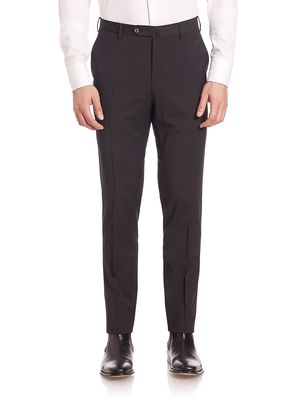 Men's Classic Wool Blend Trousers - Black - Size 30 - Black - Size 30