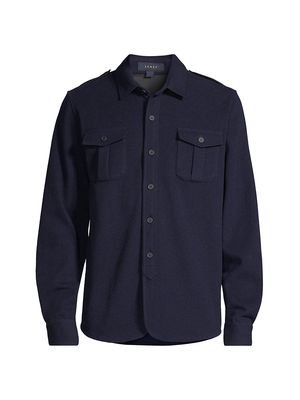 Men's Classic Wool-Nylon Blend Overshirt - Midnight Blue - Size Small - Midnight Blue - Size Small