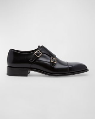Men's Claydon Leather Double-Monk Strap Loafers