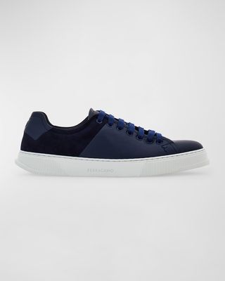 Men's Clayton Leather and Suede Low-Top Sneakers